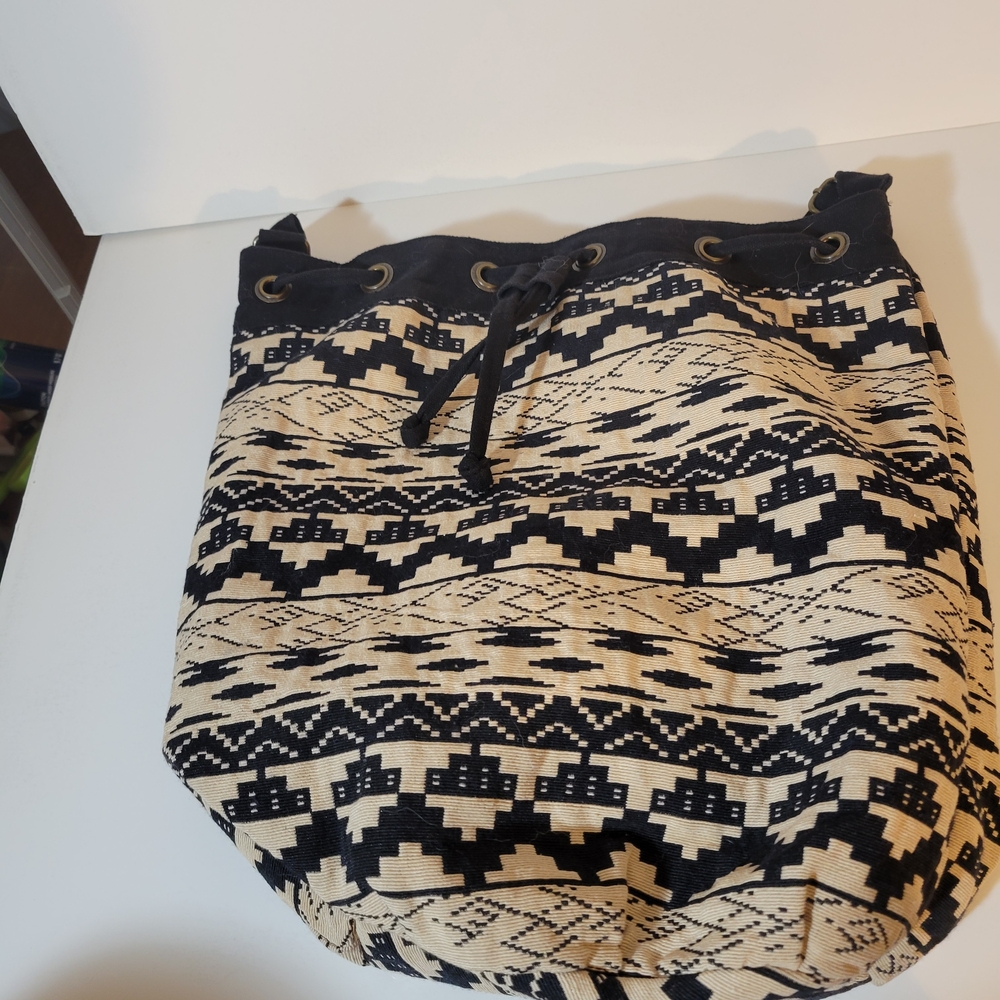 Global & Vine Azter Print Black and Cream Patterned Women's Bag